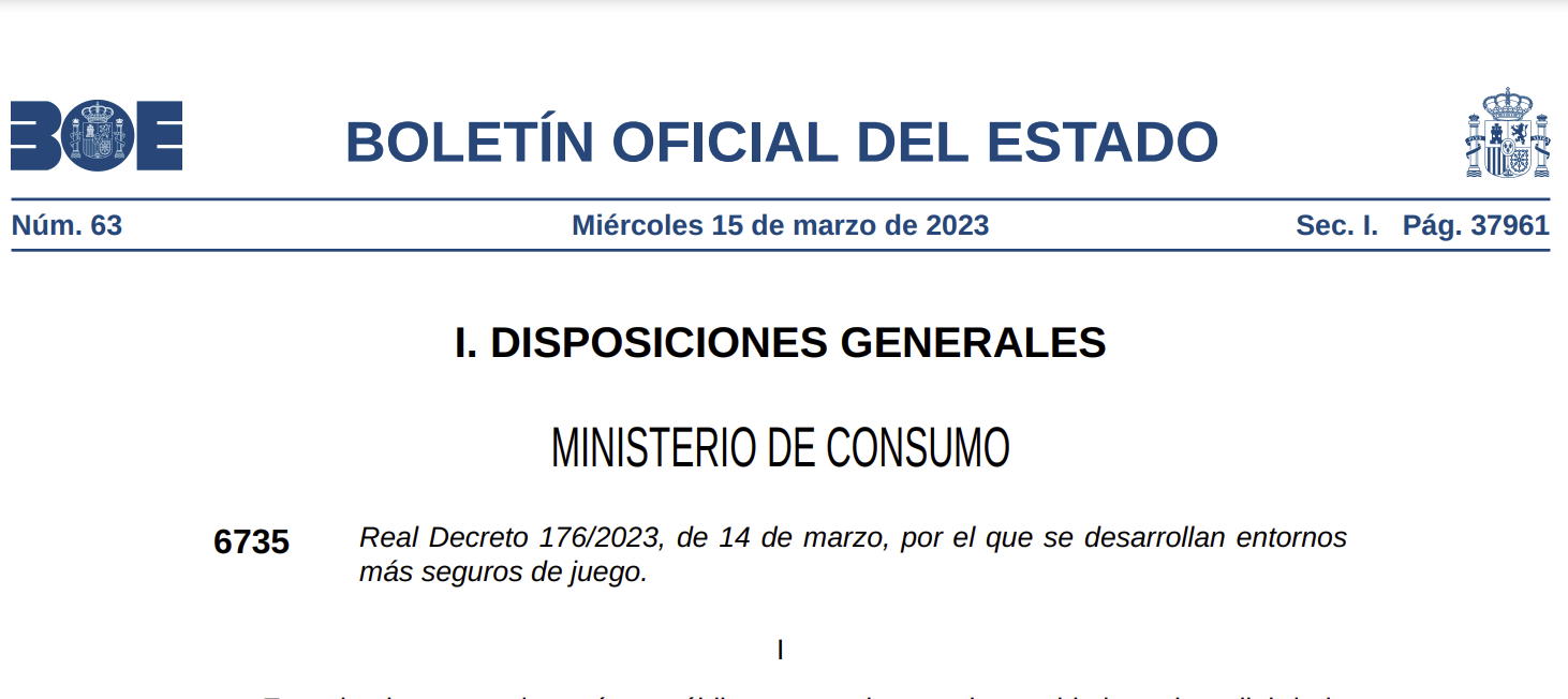 El Consejo de Ministros aprueba el Decreto por el que se desarrollan entornos más seguros de juego